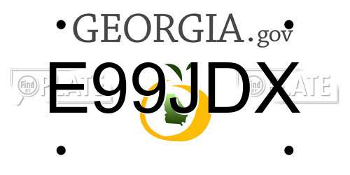 E99JDX Georgia License Plate