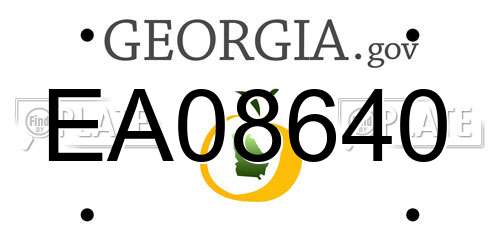 EA08640 Georgia License Plate