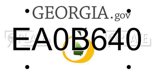 EA0B640 Georgia License Plate