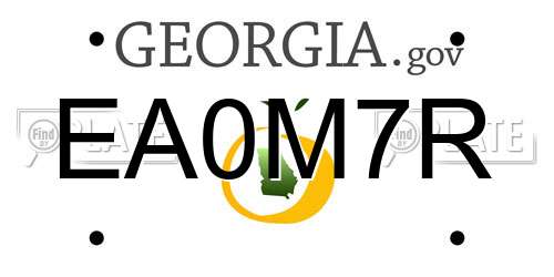 EA0M7R Georgia License Plate
