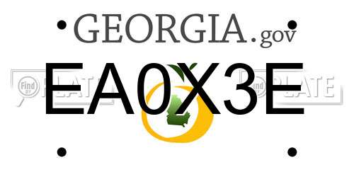 EA0X3E Georgia License Plate