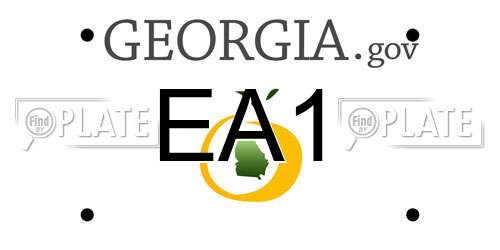 EA1 Georgia License Plate