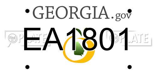 EA1801 Georgia License Plate