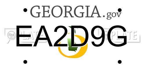 EA2D9G Georgia License Plate