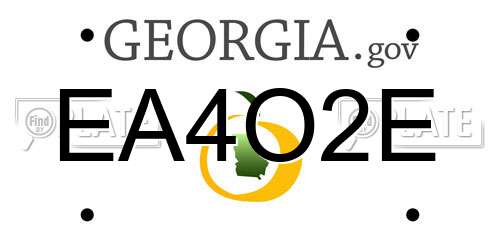 EA4O2E Georgia License Plate