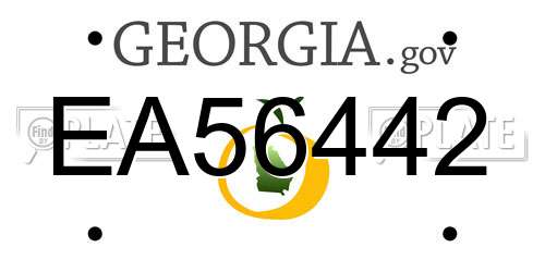 EA56442 Georgia License Plate