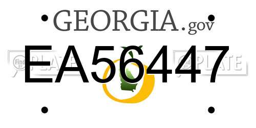 EA56447 Georgia License Plate