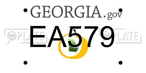 EA579 Georgia License Plate