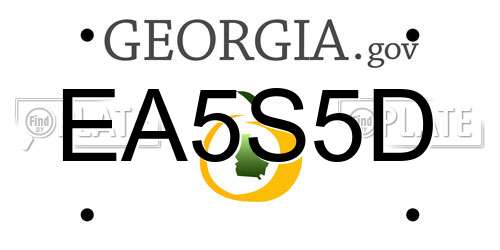 EA5S5D Georgia License Plate