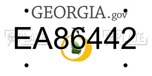 EA86442 Georgia License Plate