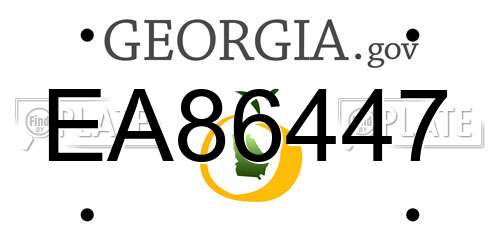 EA86447 Georgia License Plate