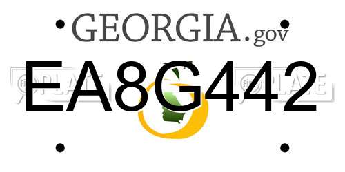 EA8G442 Georgia License Plate