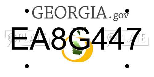 EA8G447 Georgia License Plate