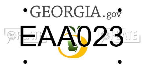 EAA023 Georgia License Plate