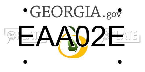 EAA02E Georgia License Plate