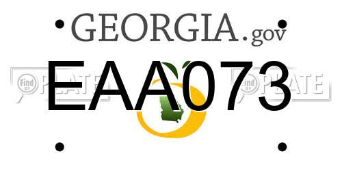 EAA073 Georgia License Plate