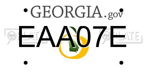 EAA07E Georgia License Plate