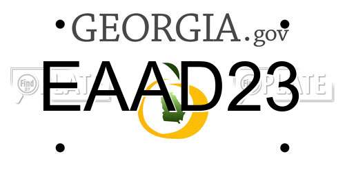 EAAD23 Georgia License Plate