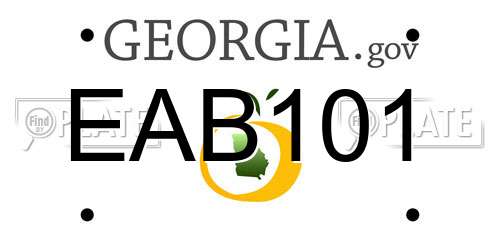 EAB101 Georgia License Plate