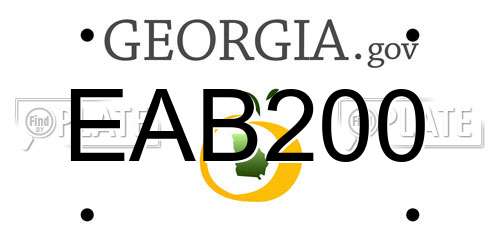 EAB200 Georgia License Plate