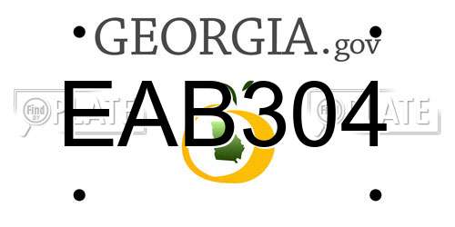 EAB304 Georgia License Plate