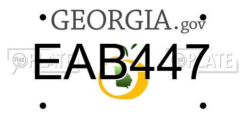 EAB447 Georgia License Plate