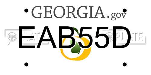 EAB55D Georgia License Plate