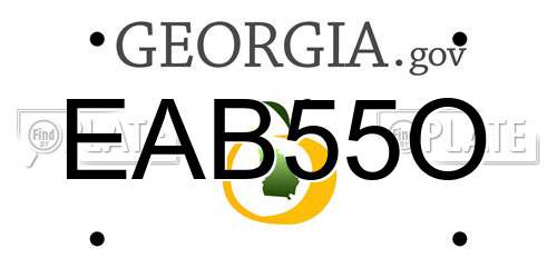 EAB55O Georgia License Plate
