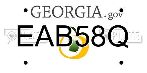 EAB58Q Georgia License Plate