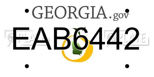 EAB6442 Georgia License Plate