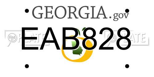 EAB828 Georgia License Plate