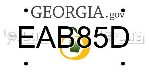 EAB85D Georgia License Plate
