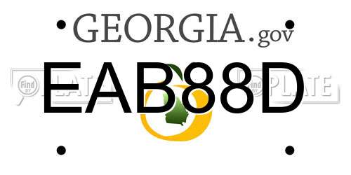 EAB88D Georgia License Plate
