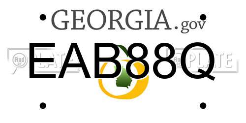 EAB88Q Georgia License Plate
