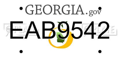 EAB9542 Georgia License Plate