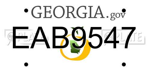EAB9547 Georgia License Plate