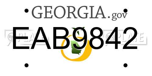 EAB9842 Georgia License Plate