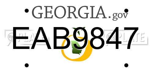 EAB9847 Georgia License Plate