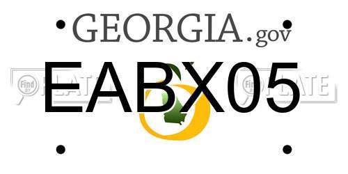 EABX05 Georgia License Plate
