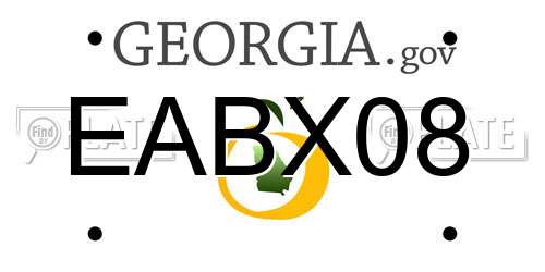 EABX08 Georgia License Plate