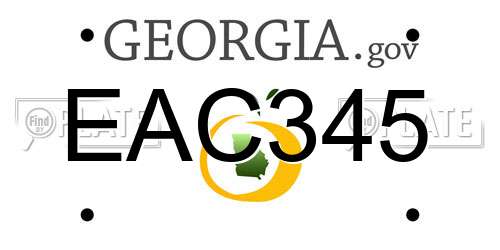 EAC345 Georgia License Plate
