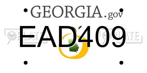 EAD409 Georgia License Plate