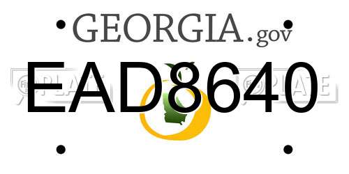 EAD8640 Georgia License Plate