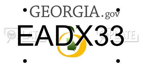 EADX33 Georgia License Plate