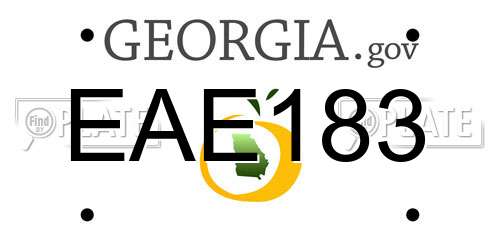 EAE183 Georgia License Plate