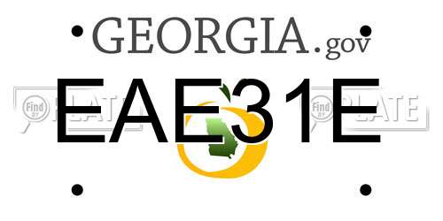EAE31E Georgia License Plate
