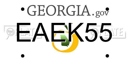 EAEK55 Georgia License Plate