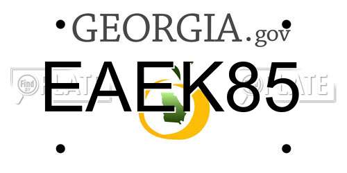 EAEK85 Georgia License Plate