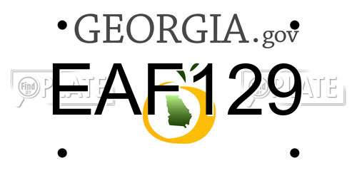 EAF129 Georgia License Plate