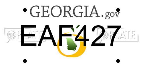 EAF427 Georgia License Plate